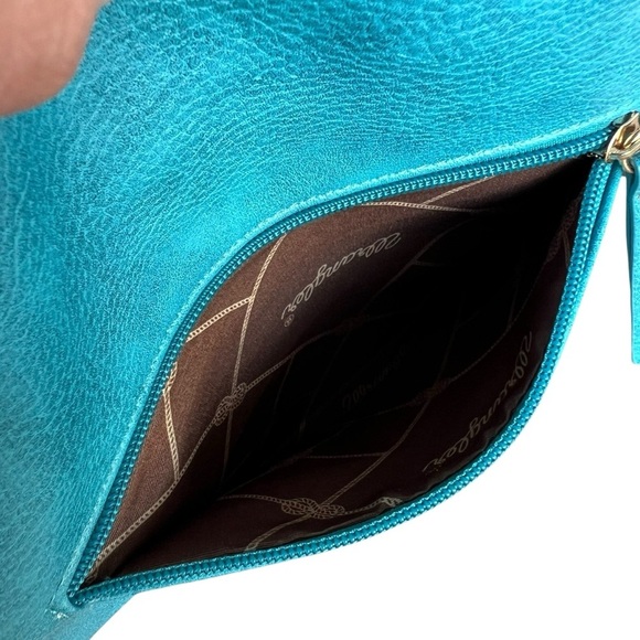 Wrangler Large Pebbled Crossbody Bag Leopard Guitar Strap Turquoise Black 14x12 - Picture 13 of 16